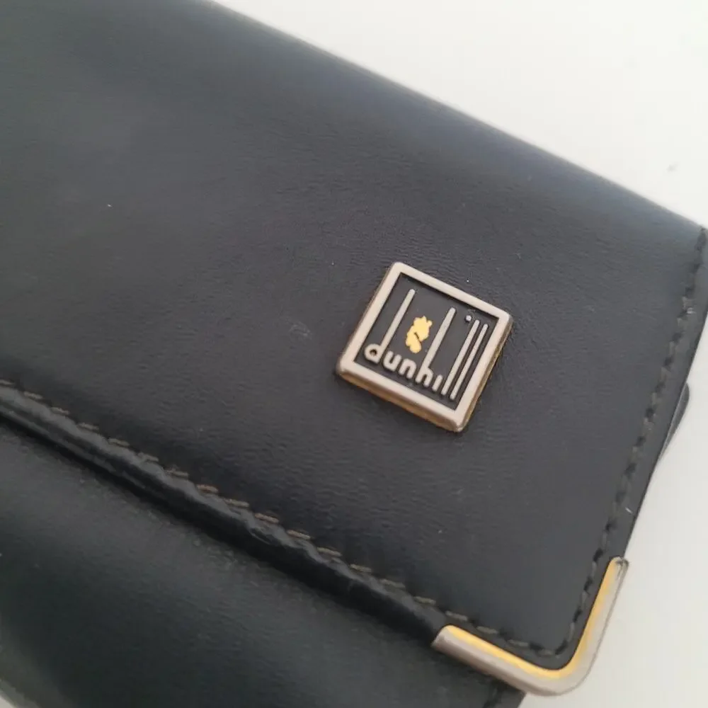 Dunhill Key Case Hooks‎ Holder Wallet Logo Black Trifold Designer Vintage Retro